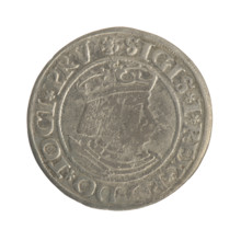 Gdansk grosz, Sigismund I the Old (King of Poland; 1506–1548). Polish coin, Jagiellon dynasty.