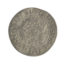 Gdansk grosz, Sigismund I the Old (King of Poland; 1506–1548). Polish coin (1531). Obverse: Crowned