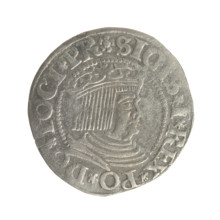 Gdansk grosz, Sigismund I the Old (King of Poland; 1506–1548). Silver coin, 1532. Obverse: Crowned