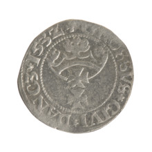 Gdansk grosz, Sigismund I the Old (King of Poland; 1506–1548). Polish coin, Jagiellon dynasty.