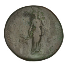 Sestertius, Hadrian (76–138; Roman emperor 117–138). Obverse: Bust of Hadrian with a laurel wreath