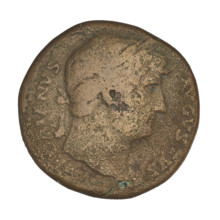 Sestertius, Hadrian (76–138; Roman emperor 117–138). Obverse: head of Hadrian with laurel wreath
