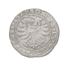 Prussian grosz, Sigismund I the Old (King of Poland; 1506–1548). Obverse: Crowned male bust in