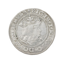 Prussian grosz, Sigismund I the Old (King of Poland; 1506–1548); obverse: crowned male bust in