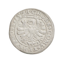 Prussian grosz, Sigismund I the Old (King of Poland; 1506–1548), 1528. Obverse: Crowned male bust