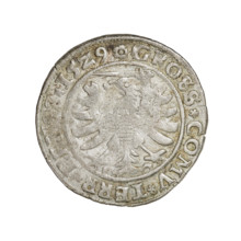Prussian grosz, Sigismund I the Old (King of Poland; 1506–1548); 1529; Torun, Poland. Obverse: