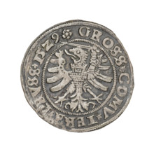 Prussian grosz, Sigismund I the Old (King of Poland; 1506–1548); 1529; Torun, Poland. Obverse: