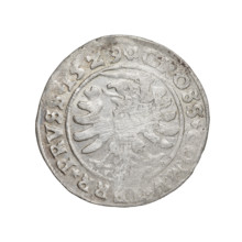 Prussian grosz, 1529, Torun, Poland. Obverse: crowned male bust in profile turned to the right; in