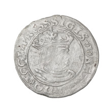 Prussian grosz, Sigismund I the Old (King of Poland; 1506–1548); 1529; Torun, Poland. Obverse: