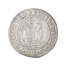 Prussian grosz, Sigismund I the Old (King of Poland; 1506–1548), 1529, Torun, Poland. Obverse:
