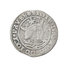 Prussian grosz, Sigismund I the Old (King of Poland ; 1506–1548); 1529; coin. Obverse: crowned male
