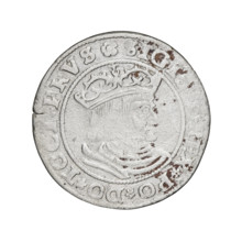 Prussian grosz, Sigismund I the Old (King of Poland; 1506–1548); 1529; Torun, Poland. Obverse: