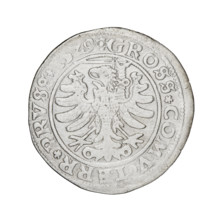 Prussian grosz, Sigismund I the Old (King of Poland; 1506–1548), 1529, Torun, Poland. Obverse: