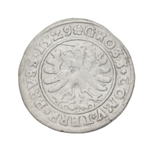 Prussian grosz, Sigismund I the Old (King of Poland; 1506–1548); 1529, Torun, Poland. Obverse: