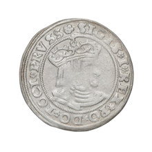 Prussian grosz, Sigismund I the Old (King of Poland; 1506–1548). Obverse: Crowned male bust in