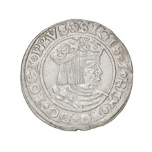 Prussian grosz, Sigismund I the Old (King of Poland; 1506–1548); 1529; Torun, Poland. Obverse: