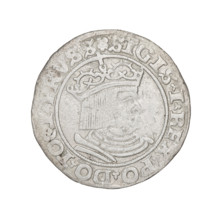 Prussian grosz, Sigismund I the Old (King of Poland; 1506–1548); obverse: crowned male bust in