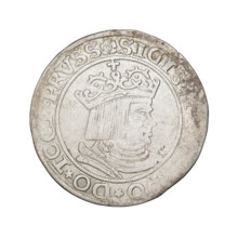 Prussian grosz, Sigismund I the Old (King of Poland; 1506–1548); obverse: crowned male bust in