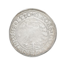 Prussian grosz, Sigismund I the Old (King of Poland; 1506–1548); silver coin (grosz), 1530.