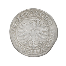 Prussian grosz, Sigismund I the Old (King of Poland; 1506–1548). Obverse: Crowned male bust in
