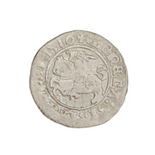 Lithuanian half-grosz, Sigismund I the Old (king of Poland; 1506–1548). Obverse: Pogon (coat of