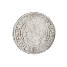 Lithuanian half-grosz, Sigismund I the Old (King of Poland; 1506–1548). Obverse: Pogon (mounted