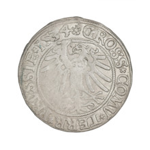 Prussian grosz, Sigismund I the Old (King of Poland; 1506–1548), obverse: crowned male bust in