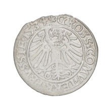 Prussian grosz, Sigismund I the Old (King of Poland; 1506–1548); silver coin (grosz), 1534.