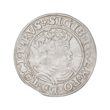 Prussian grosz, Sigismund I the Old (King of Poland; 1506–1548). Silver coin, 1531. Obverse: