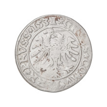 Prussian grosz, Sigismund I the Old (King of Poland; 1506–1548). Obverse: Crowned male bust in