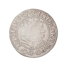 Prussian grosz, Sigismund I the Old (King of Poland; 1506–1548); obverse: crowned male bust in