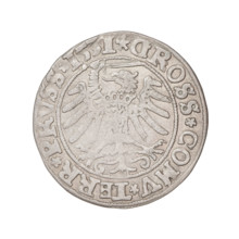 Prussian grosz, Sigismund I the Old (King of Poland; 1506–1548); 1531. Obverse: Crowned male bust