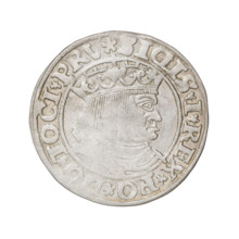 Prussian grosz, Sigismund I the Old (King of Poland; 1506–1548); silver coin, 1532, Torun, Poland.