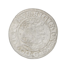 Prussian grosz, Sigismund I the Old (King of Poland; 1506–1548); silver coin (grosz), 1532, Torun,
