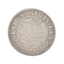 Prussian grosz, Sigismund I the Old (King of Poland; 1506–1548). Obv.: Crowned male bust in profile