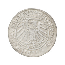 Prussian grosz, Sigismund I the Old (King of Poland; 1506–1548); silver coin (grosz), 1532; Torun,