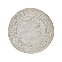 Prussian grosz, Sigismund I the Old (King of Poland; 1506–1548); silver coin (grosz), 1532, Torun,