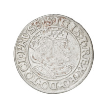 Prussian grosz, Sigismund I the Old (King of Poland; 1506–1548). Obverse: Crowned male bust in