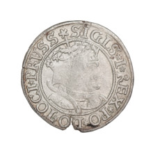 Prussian grosz, Sigismund I the Old (King of Poland; 1506–1548). Obverse: Crowned male bust in