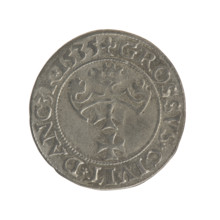 Gdansk grosz, Sigismund I the Old (King of Poland; 1506–1548); Polish coin, Jagiellon dynasty.