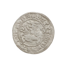 Lithuanian half-grosz (period forgery) after Sigismund I the Old (King of Poland; 1506–1548).