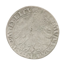 Lithuanian grosz, Sigismund I the Old (King of Poland; 1506–1548). Obverse: Polish crowned eagle;