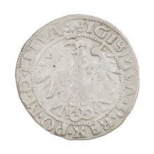 Lithuanian grosz, Sigismund I the Old (King of Poland; 1506–1548). Obverse: Polish eagle with a