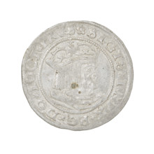 Prussian grosz, Sigismund I the Old (King of Poland; 1506–1548). Obverse: Crowned male bust in