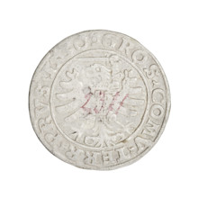 Prussian grosz, Sigismund I the Old (King of Poland; 1506–1548). Obverse: Crowned male bust in