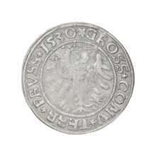 Prussian grosz, Sigismund I the Old (King of Poland; 1506–1548). R8 (rarity). Themes: eagles,