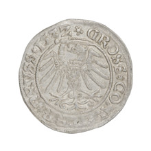 Prussian grosz, Sigismund I the Old (King of Poland; 1506–1548). Obverse: Crowned male bust in