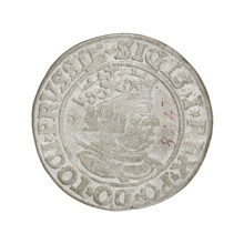 Prussian grosz, Sigismund I the Old (King of Poland; 1506–1548). Obverse: crowned male bust in