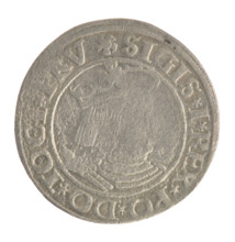 Gdansk grosz, Sigismund I the Old (King of Poland; 1506–1548). Obv.: Crowned male bust in profile