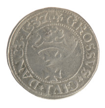 Gdansk grosz, Sigismund I the Old (King of Poland; 1506–1548). Obverse: Crowned male bust in